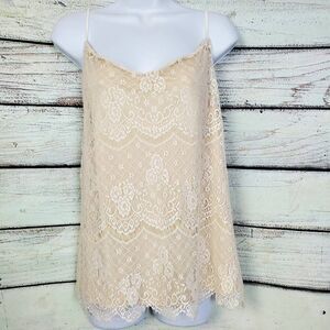 Draft ListingMaurices Plus Size 2X Beige Floral Lace Spaghetti Strap Cami Tank T
